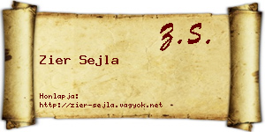 Zier Sejla névjegykártya
